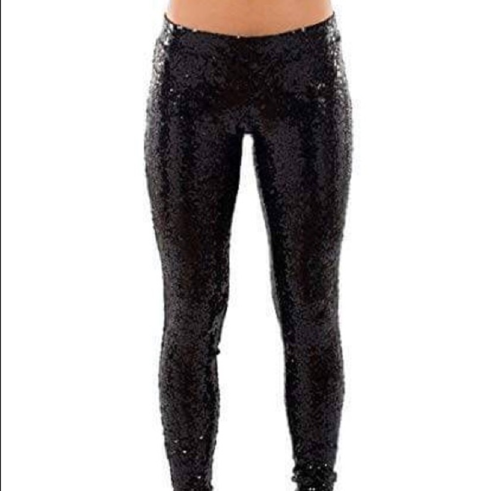 Black Sequin Leggings